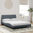 Vidaxl bedframe zonder matras hanko 140x190 cm fluweel donkergrijs