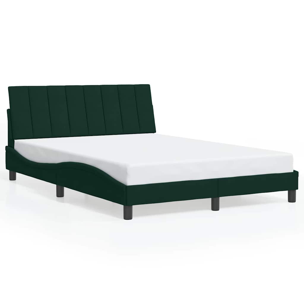 Vidaxl bedframe zonder matras hanko 140x190 cm fluweel donkergroen
