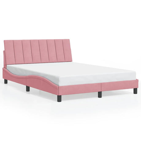 Vidaxl bedframe zonder matras hanko fluweel roze 140x190 cm