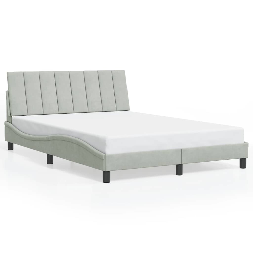 Vidaxl bedframe zonder matras hanko 140x200 cm fluweel lichtgrijs