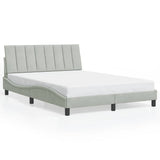 Vidaxl bedframe zonder matras hanko 140x200 cm fluweel lichtgrijs