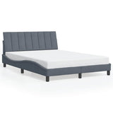 Vidaxl bedframe zonder matras hanko 140x200 cm fluweel donkergrijs