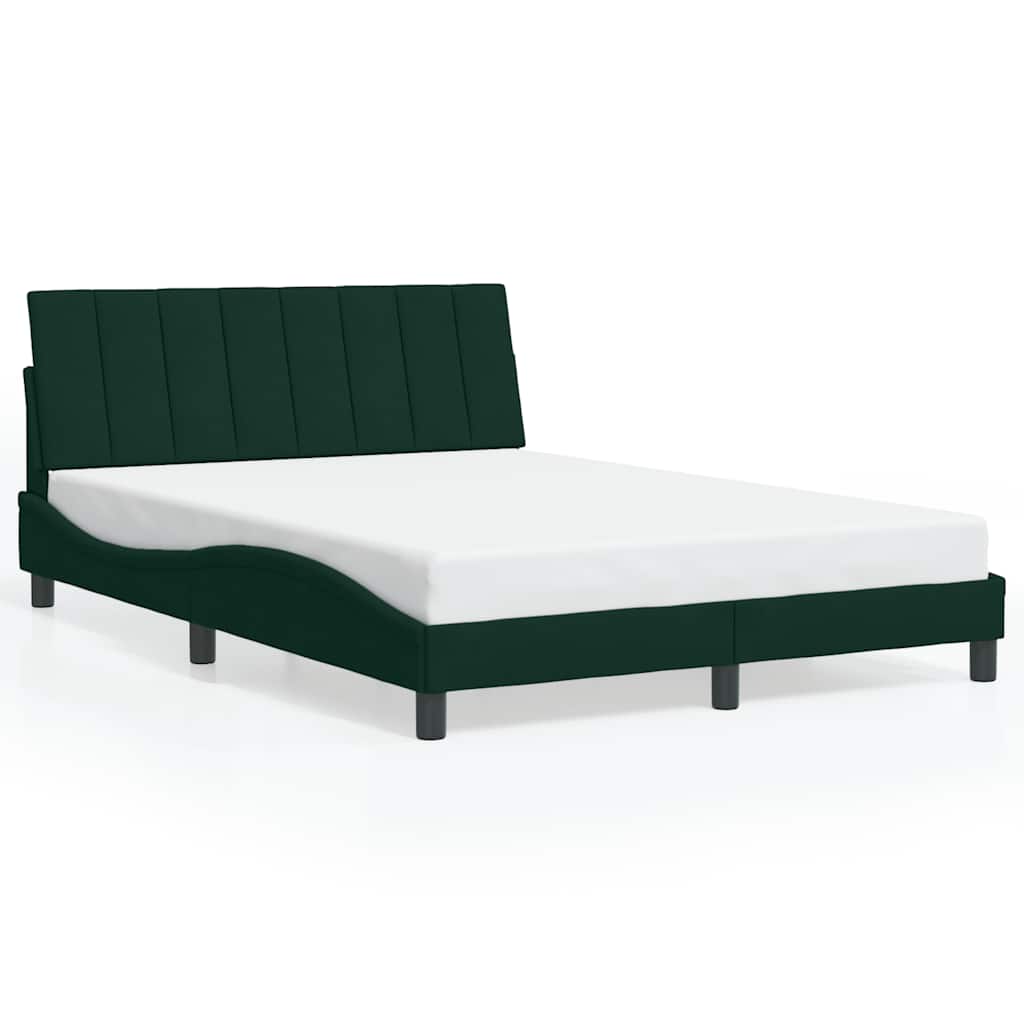 Vidaxl bedframe zonder matras hanko 140x200 cm fluweel donkergroen