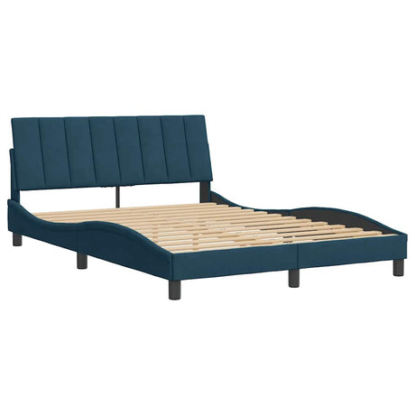 Vidaxl bedframe zonder matras hanko fluweel blauw 140x200 cm