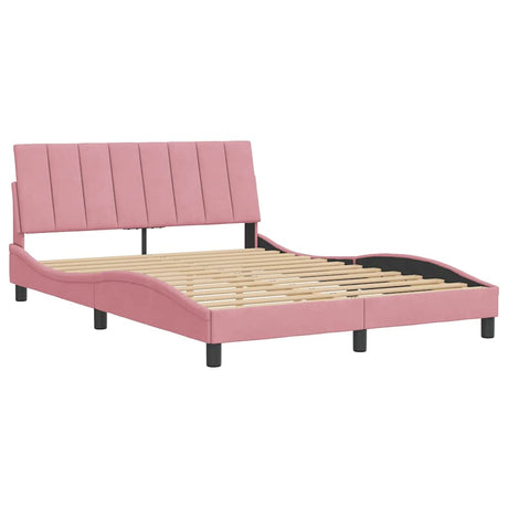 Vidaxl bedframe zonder matras hanko fluweel roze 140x200 cm