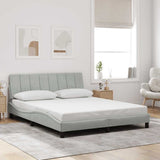 Vidaxl bedframe zonder matras hanko 160x200 cm fluweel lichtgrijs