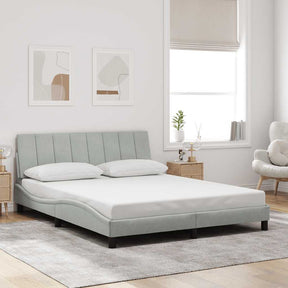 Vidaxl bedframe zonder matras hanko 160x200 cm fluweel lichtgrijs