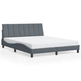Vidaxl bedframe zonder matras hanko 160x200 cm fluweel donkergrijs