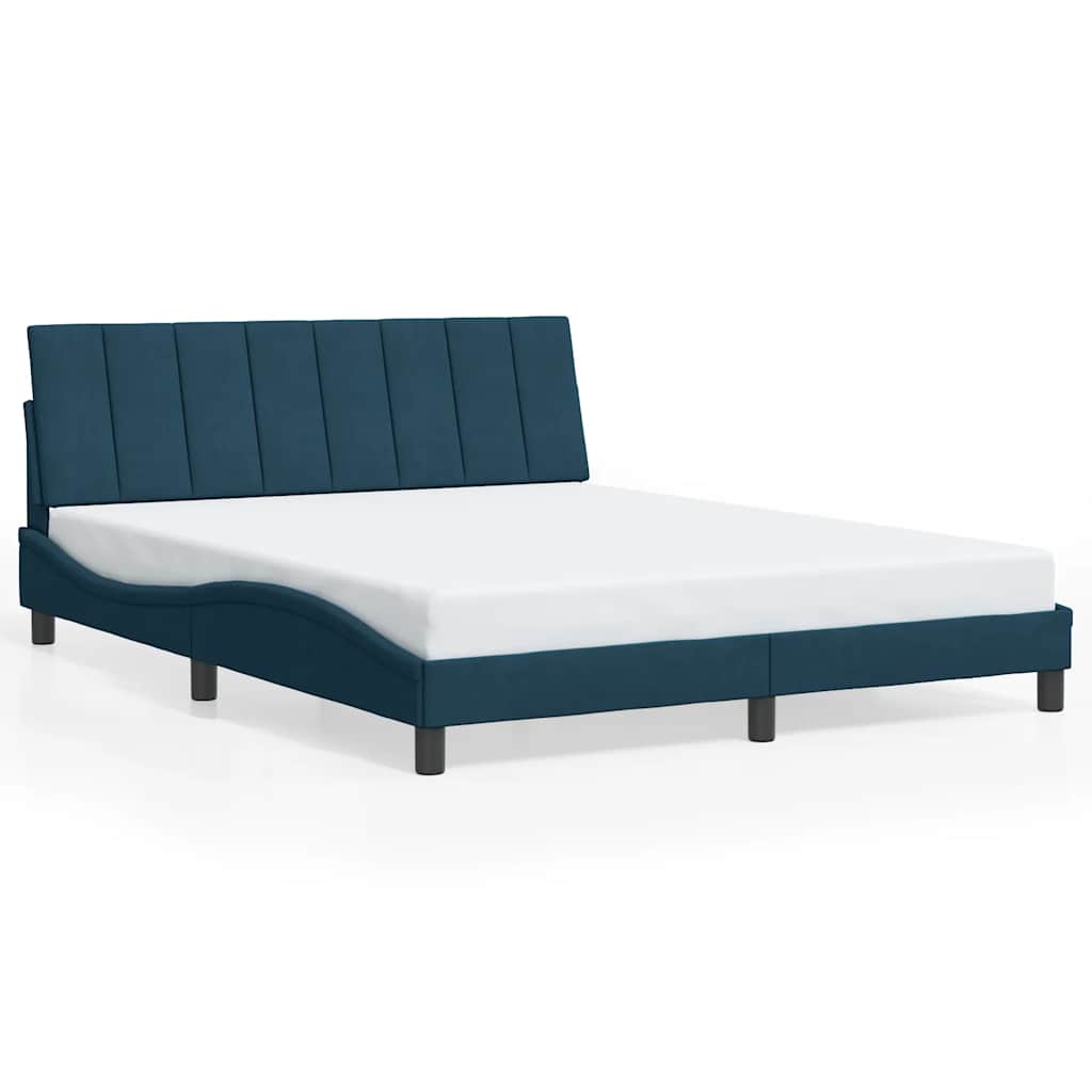 Vidaxl bedframe zonder matras hanko fluweel blauw 160x200 cm