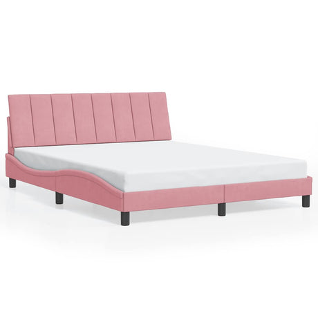 Vidaxl bedframe zonder matras hanko fluweel roze 160x200 cm