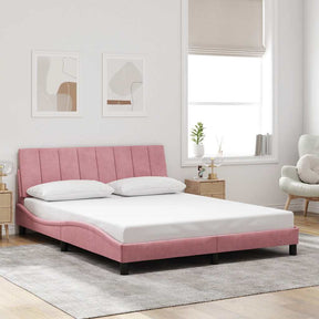 Vidaxl bedframe zonder matras hanko fluweel roze 160x200 cm