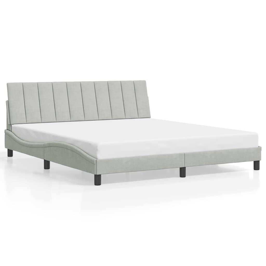Vidaxl bedframe zonder matras hanko 180x200 cm fluweel lichtgrijs