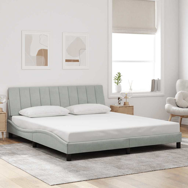 Vidaxl bedframe zonder matras hanko 180x200 cm fluweel lichtgrijs