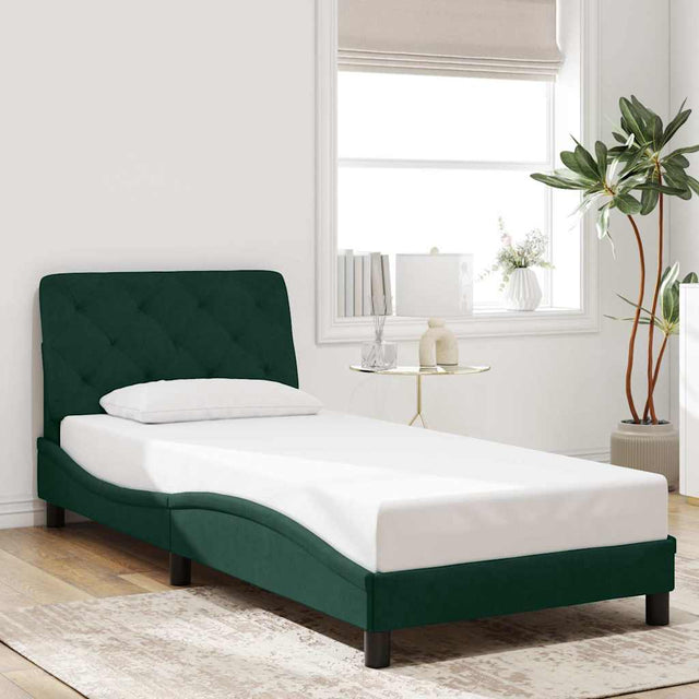 Vidaxl bedframe zonder matras 80x200 cm fluweel donkergroen