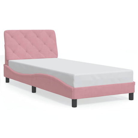Vidaxl bedframe zonder matras fluweel roze 80x200 cm