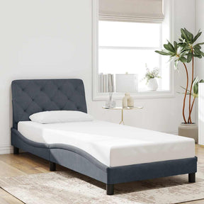 Vidaxl bedframe zonder matras 90x200 cm fluweel donkergrijs