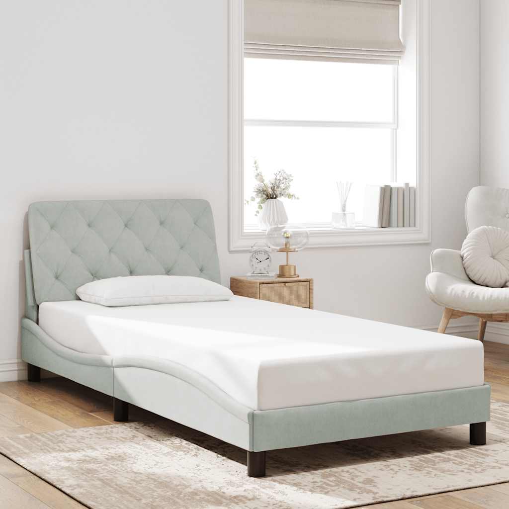 Vidaxl bedframe zonder matras 100x200 cm fluweel lichtgrijs