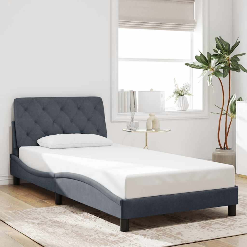 Vidaxl bedframe zonder matras 100x200 cm fluweel donkergrijs