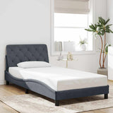 Vidaxl bedframe zonder matras 100x200 cm fluweel donkergrijs