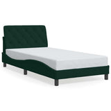 Vidaxl bedframe zonder matras 100x200 cm fluweel donkergroen