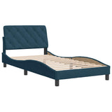Vidaxl bedframe zonder matras fluweel blauw 100x200 cm