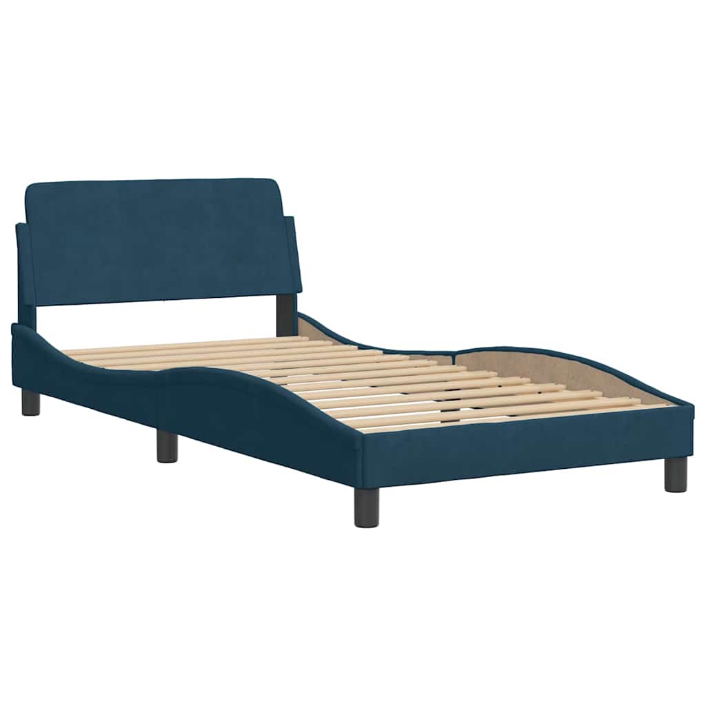 Vidaxl bedframe zonder matras fluweel blauw 100x200 cm
