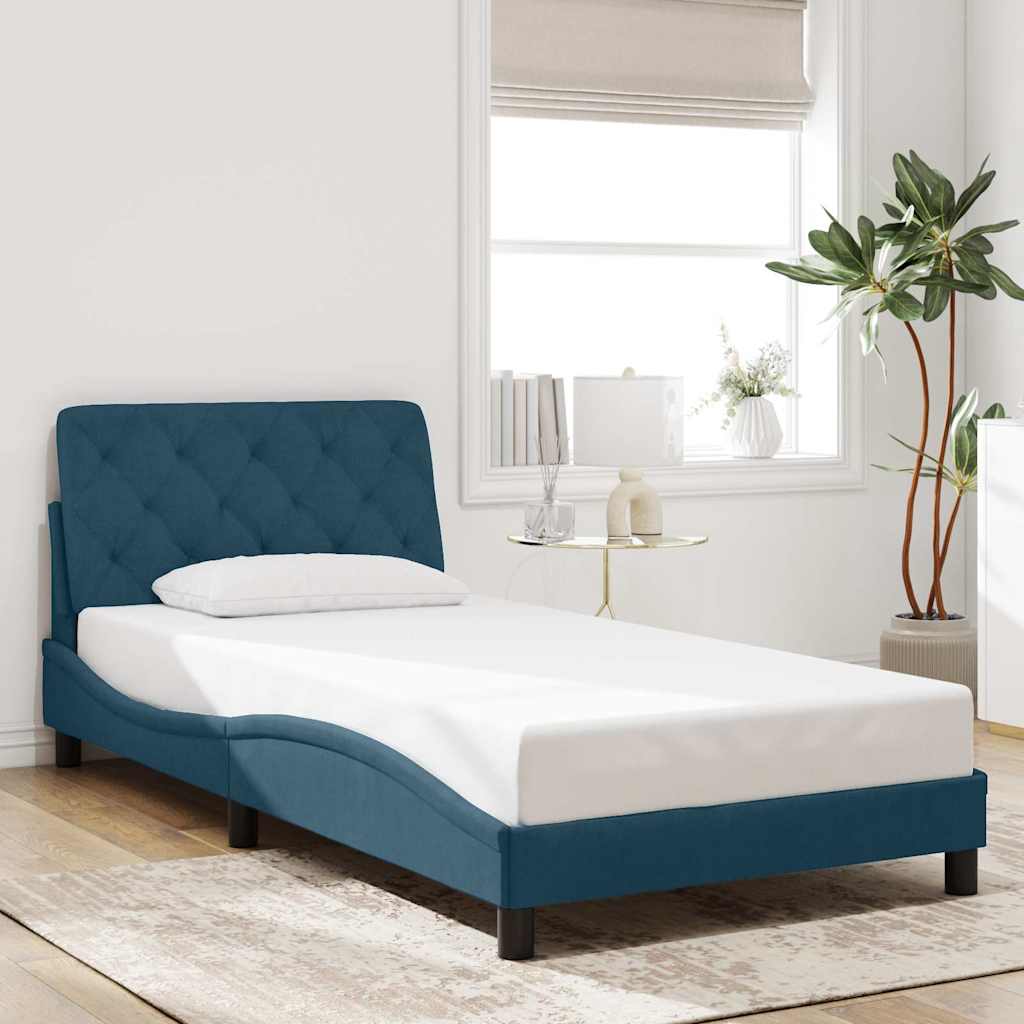 Vidaxl bedframe zonder matras fluweel blauw 100x200 cm
