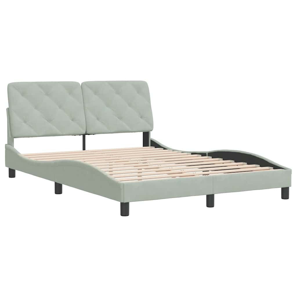 Vidaxl bedframe zonder matras 140x190 cm fluweel lichtgrijs