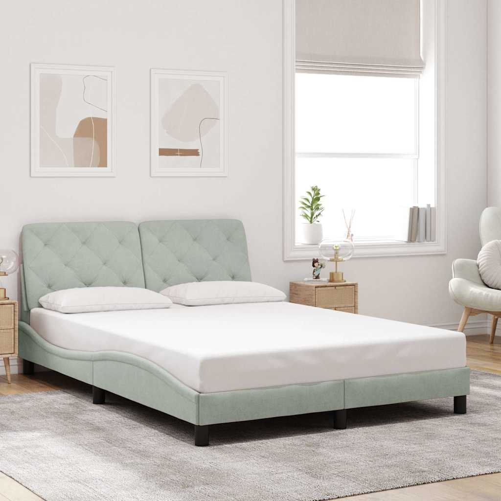 Vidaxl bedframe zonder matras 140x190 cm fluweel lichtgrijs