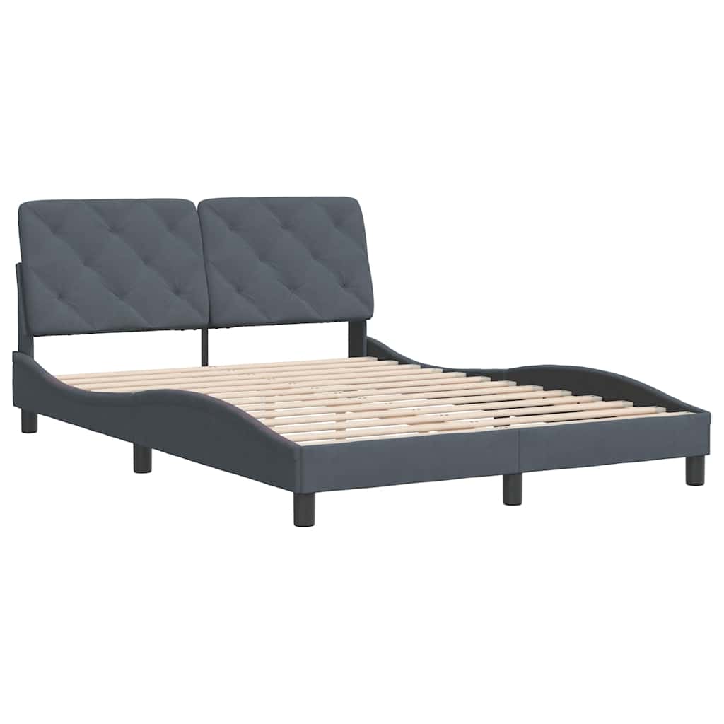 Vidaxl bedframe zonder matras 140x190 cm fluweel donkergrijs