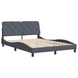 Vidaxl bedframe zonder matras 140x190 cm fluweel donkergrijs