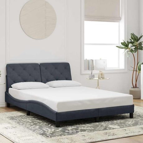 Vidaxl bedframe zonder matras 140x190 cm fluweel donkergrijs