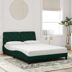 Vidaxl bedframe zonder matras 140x190 cm fluweel donkergroen