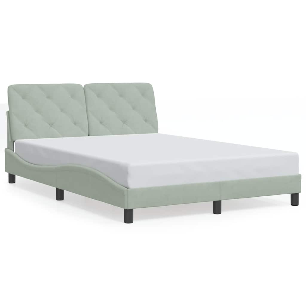 Vidaxl bedframe zonder matras 140x200 cm fluweel lichtgrijs