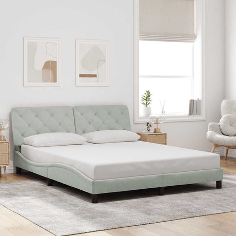 Vidaxl bedframe zonder matras 160x200 cm fluweel lichtgrijs