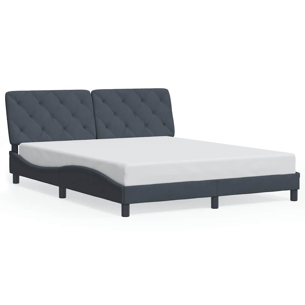 Vidaxl bedframe zonder matras 160x200 cm fluweel donkergrijs