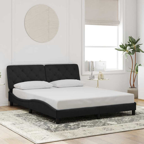 Vidaxl bedframe zonder matras 160x200 cm fluweel zwart