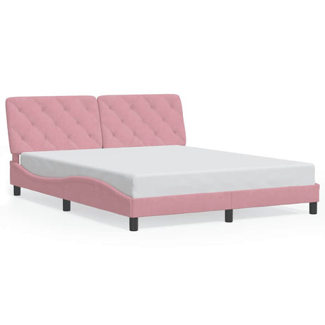 Vidaxl bedframe zonder matras fluweel roze 160x200 cm