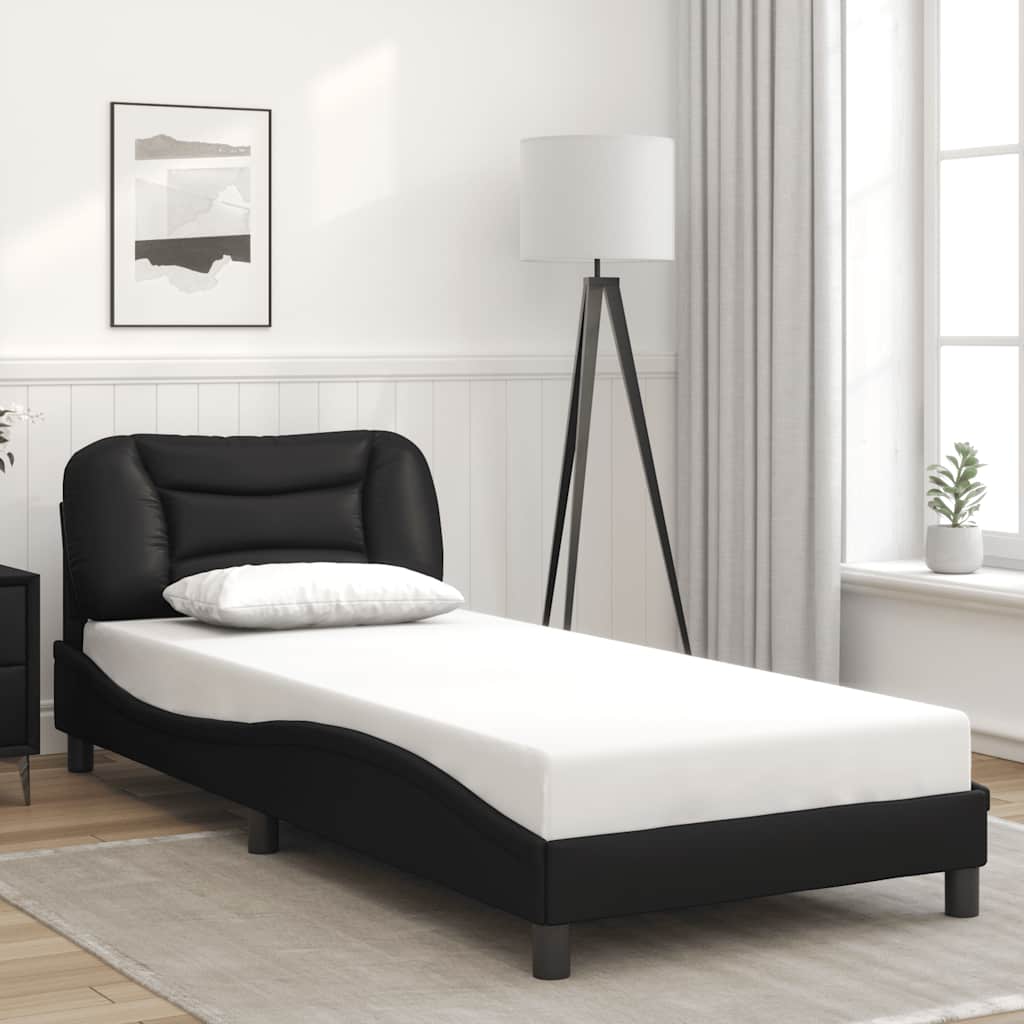Vidaxl bedframe zonder matras hvar kunstleer zwart 80x200 cm
