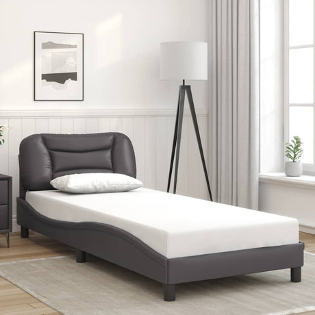 Vidaxl bedframe zonder matras hvar kunstleer grijs 80x200 cm