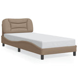 Vidaxl bedframe zonder matras hvar kunstleer cappucinnokleurig 80x200 cm