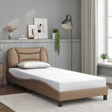 Vidaxl bedframe zonder matras hvar kunstleer cappucinnokleurig 80x200 cm