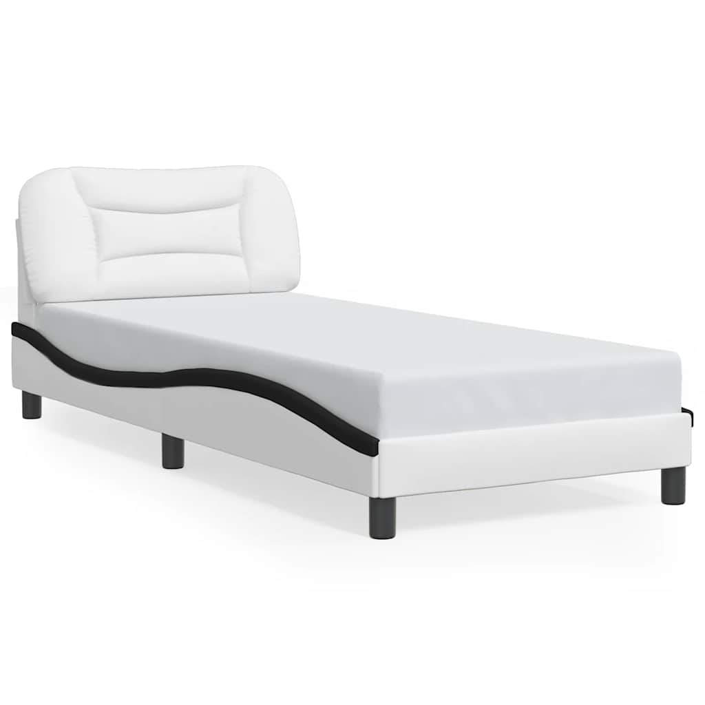 Vidaxl bedframe zonder matras hvar kunstleer wit en zwart 80x200 cm