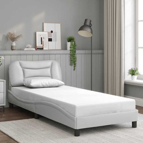 Vidaxl bedframe zonder matras hvar kunstleer wit 90x190 cm