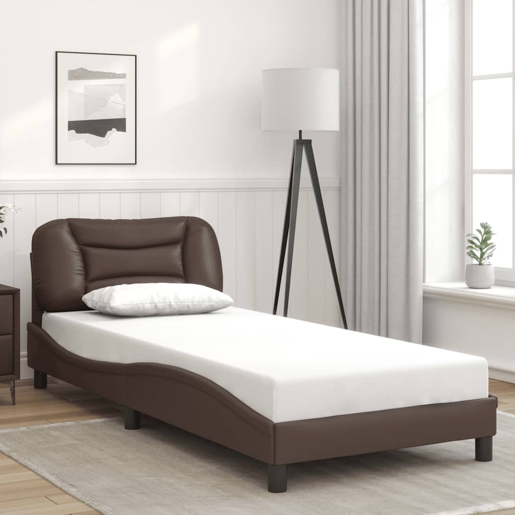 Vidaxl bedframe zonder matras hvar kunstleer bruin 90x200 cm