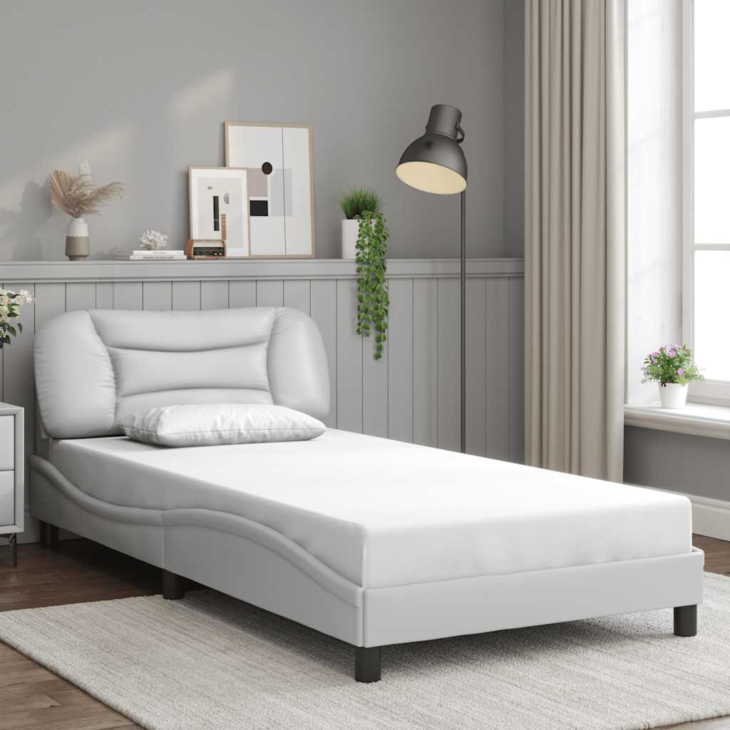 Vidaxl bedframe zonder matras hvar kunstleer wit 100x200 cm
