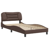 Vidaxl bedframe zonder matras hvar kunstleer bruin 100x200 cm