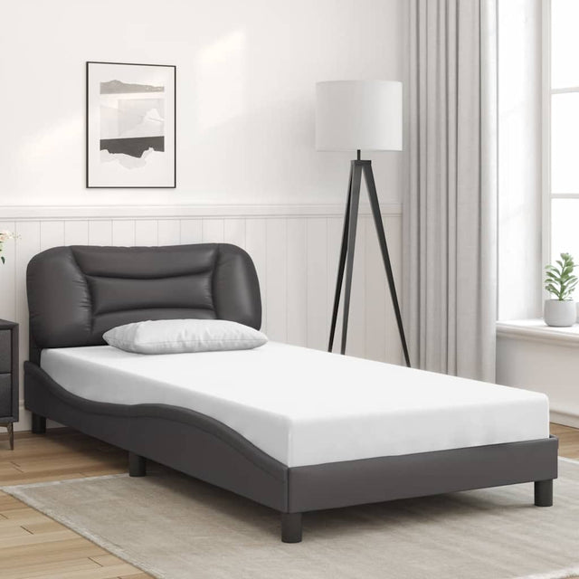 Vidaxl bedframe zonder matras hvar kunstleer grijs 100x200 cm