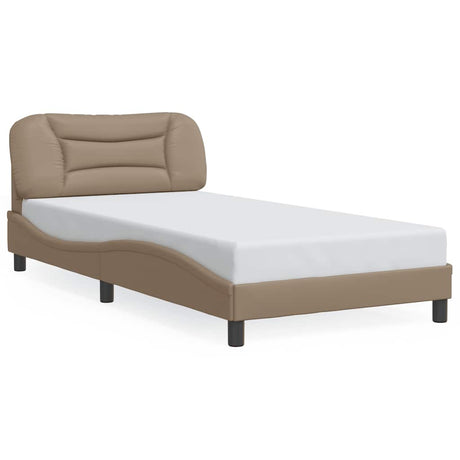 Vidaxl bedframe zonder matras hvar kunstleer cappuccinokleurig 100x200 cm