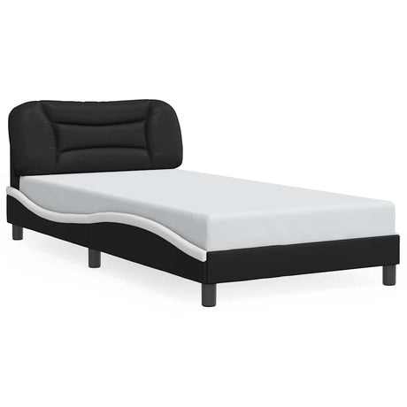 Vidaxl bedframe zonder matras hvar kunstleer zwart en wit 100x200 cm